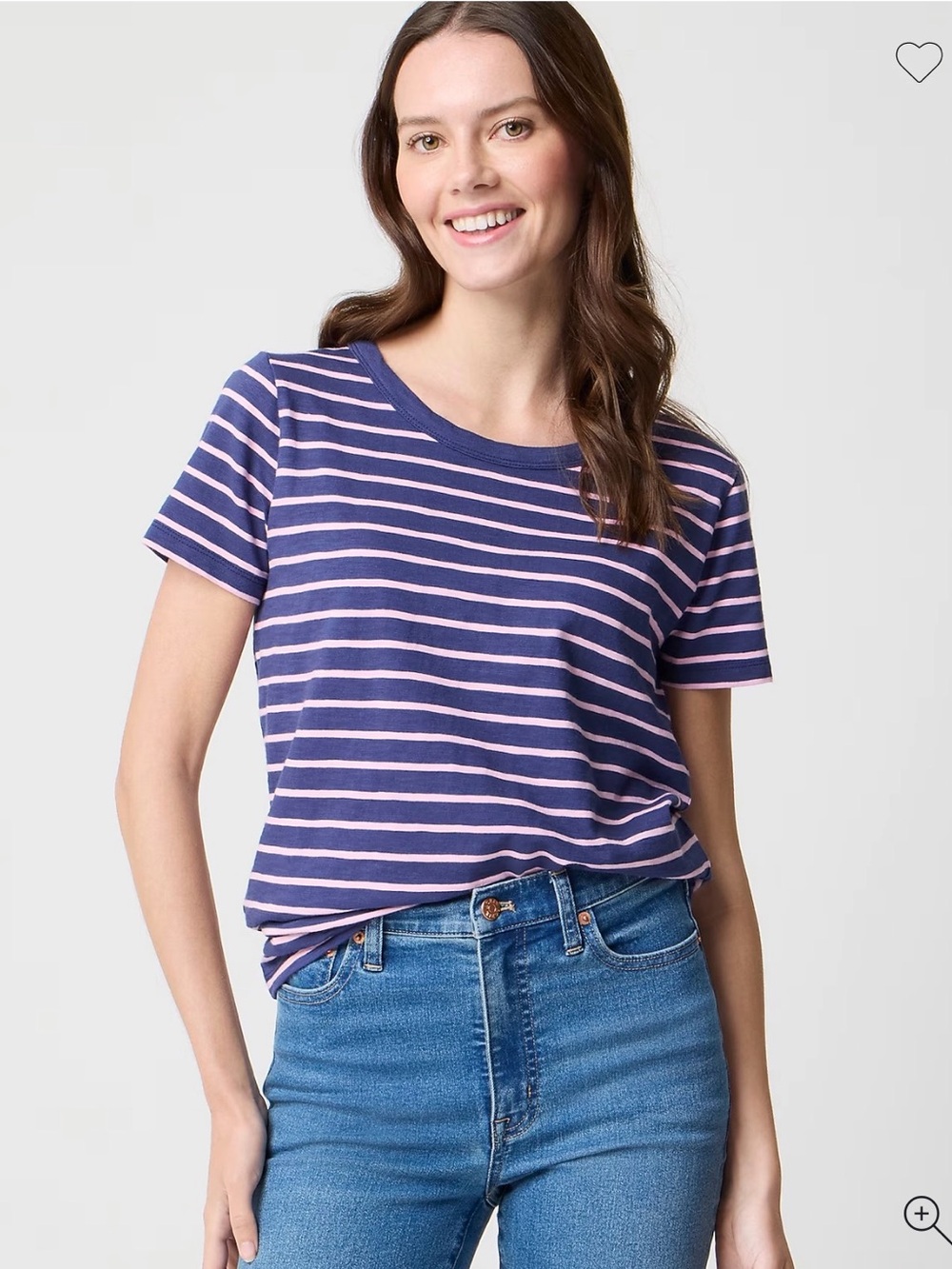 J. Crew Girlfriend Striped Short Sleeve Crew Tee